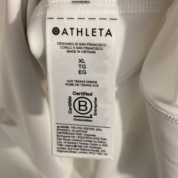 NWT- Athleta-Ace tennis dress- white- Size XL - Picture 7 of 12